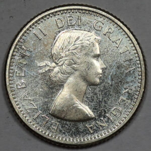 Alternative view of 1963 10 Cents - Elizabeth II 1st portrait C293