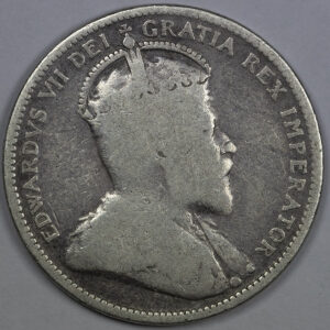 Alternative view of 1902 25 Cents - Edward VII C278