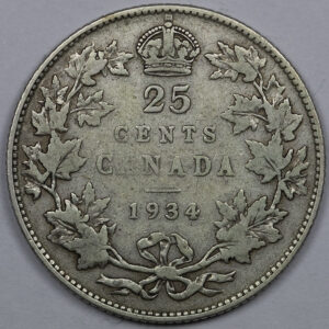 1934 25 Cents - George V C281