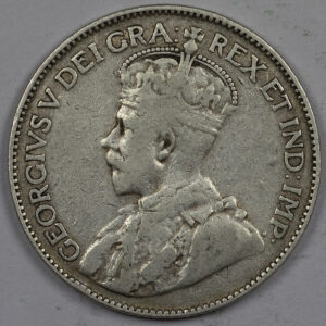 Alternative view of 1919 25 Cents - George V C284