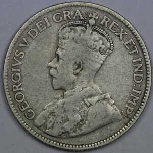 Alternative view of 1928 25 Cents - George V C280