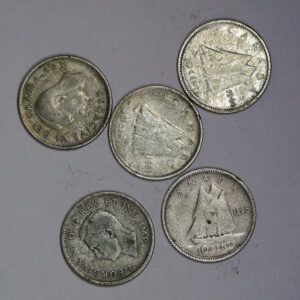 Lot x5 1963 10 Cents - Elizabeth II 1st portrait C295