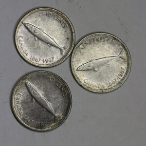 LOT 3x 10 Cents Silver - Elizabeth II C294