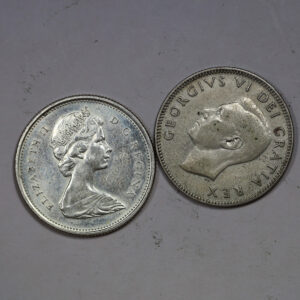 LOT 2x 25 Cents Silver Canada C297