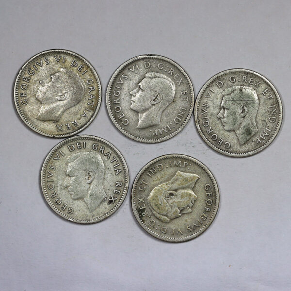 Lot x5 1963 10 Cents - Elizabeth II 1st portrait C295 - Image 2