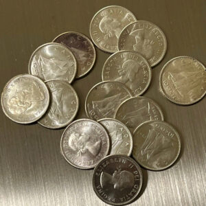Alternative view of Lot x14 10 Cents Silver Canada UNC C325