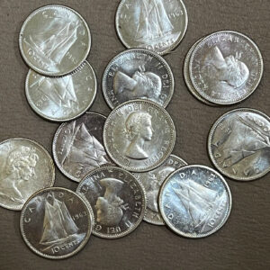 Lot x14 10 Cents Silver Canada UNC C325 - Image 3