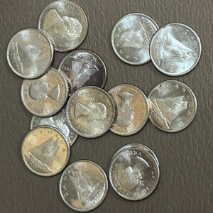 Lot x14 10 Cents Silver Canada UNC C325