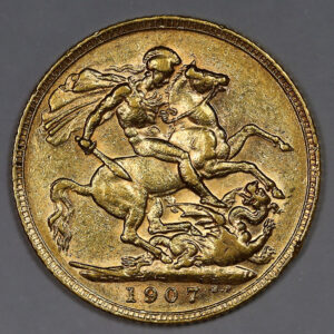 Alternative view of Χρυσή Αγγλική Λίρα 1907 C329