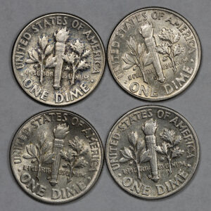 Alternative view of LOT 4 Silver Dimes USA C330